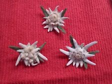 REAL Edelweiss Flower Lapel Pin Hat Pin Gebirgsjager Germany WW2NEW MOTHER'S DAY picture