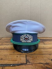 Vintage East German DDR Zollschutz Customs Uniform Hat Size 56 White