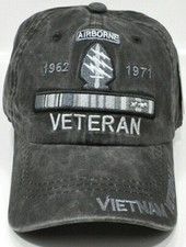 U.S. ARMY SPECIAL FORCES AIRBORNE VIETNAM VETERAN WITH SERVICE RIBBONS GRAYISH