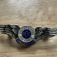 Vintage Air Force GOC Spread Wings Lapel Pin Enamel Ground Observer Corps AS-IS picture
