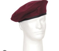 Monarch Army Tactical Classic Beret Military Style Wool Claret Red Size 7 5/8