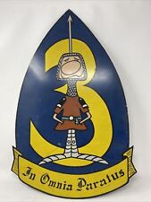 In Omnia Paratus #3 Military vintage Metal sign Shield Shaped Very Rare picture