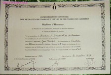 DIPL500 - Honorary Diploma CNRM Military Retirees & War Widows 1987