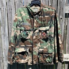 Vintage Camo Military Woodland Camouflage Army Jacket Large picture