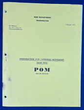 WWII Preparation for Overseas Movement POM 1943 Logistics Supply Book Vintage picture