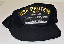 USS Proteus AS-19 Cap Vet Submarine Tender US Navy Decommissioning Crew Hat 1992 picture