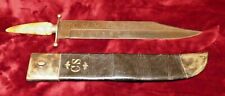 Huge Bowie Knife Palmetto Armory South Carolina Gold Letter Sheath 1862 picture