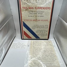 Rare WWII USMC Saipan D-2 Intelligence Translation & Aitape Surrender leaflet
