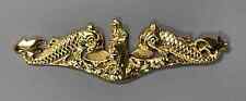 WW II US Navy Sterling Silver Gold Plate Pin Back Submariner Badge Full Size picture