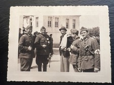 Vintage WWII Photo Bulgarian Soldiers Officers Civilian Uniforms