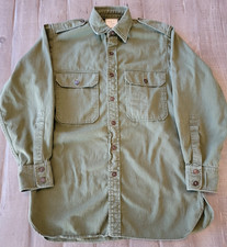 Vintage 1964 Commonwealth Clothing Factory Australian Army Green Field Shirt Top