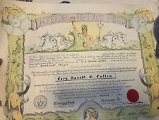 WWll Document Military Nautical Navy Shellback Certificate 1940s Era picture
