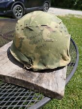 Vietnam War Era USMC M1 Helmet with Camo Cover picture