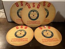 Lot of 5 Blank USO Wartime Voice Recording Records/Disks picture