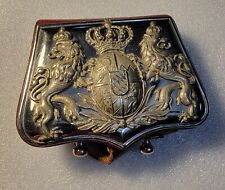 Rare Bavarian Cavalry Officers Cartridge Pouch Ca 1900 Silver Lid Red Leather  picture