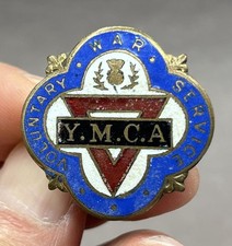 WW2 YMCA Scottish Branch Voluntary War Service Enamel Pin Badge WWII