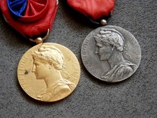 France, 2x Original Medal of Honour for Labour 3rd and 4th Class to One Person