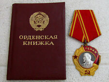 EXC Lenin #447270 Vintage USSR Russian 23k Gold & PLATINUM Order + DOCUMENT picture