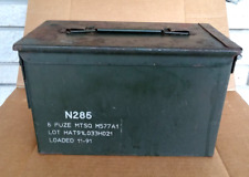 Vintage Army Military Ammo Box N285 8 Fuze MTSQ M577A1 picture
