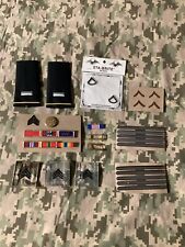 U.S. Army Rank, Ribbon, Unit Citation and Ribbon Bar Holder Insignia Lot picture