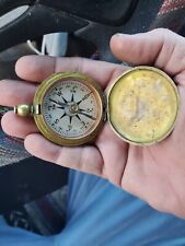 Vintage WW2 Taylor Brass Pocket Style Military U.S.C.E Brass Push Button Compass picture
