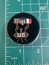 WWI / WWII Homefront Patriotic Allies France US Britain Signal Corps Pin