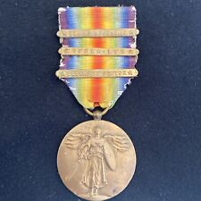 WWI United States Victory Medal with 3 Bars - Somme Offensive - Lys - RARE picture