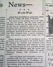 BAY OF PIGS INVASION Day of Fidel Castro Rebels CUBAN (Phony War) 1961 Newspaper