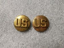 2 US Army Brass Vintage Enliste  Collar Pins picture