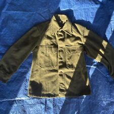 NWOT Vintage US Army Green Wool Button Down Shirt Size Small picture