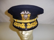 b9701-712 WW2 US Navy Admiral Visor Hat Size 7 1/2 w14a