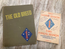 1949 book USMC GUADALCANAL UNIT HISTORY OLD BREED 1ST DIVISION + Reunion Booklet picture