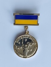 Ukrainian Medal Badge War Veteran Combatant Participant in Hostilities Pin