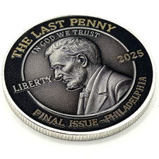 *Final Cent Tribute* 1793 -2025 - R.I.P. Penny ENGRAVED Commemorative Coin Medal