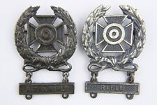 Lot Vintage Sterling Marksmanship Qualification Badge Pin Medal Automatic Rifle picture