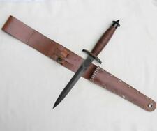 V42 Stiletto Dagger WW2 era Commando Knife replica, correct leather scabbard picture