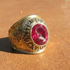 WW 2  US NAVY RING RED STONE GOLD  SIZE 9 picture