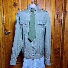 1990s Ukrainian Army Officer Khaki Uniform Shirt & Tie Post-Soviet Transitional
