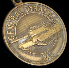 RARE GENERAL DYNAMICS LAND SYSTEMS DIVISION M60 M1 ABRAMS TANK BRASS FOB TOKEN  picture