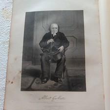 Antique Engraving American  Revolutionary War Hero Albert Gallitin 1861 Orig. 