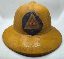 RARE Vintage US Civil Defense Corps CDC Coverted USN Sun Helmet US Navy Pith