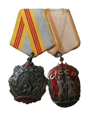 USSR Order of Labour Glory + Order of the Badge of Honour Set Genuine Numbered