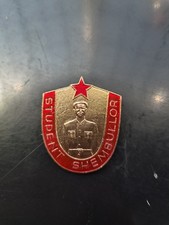 Vintage Albanian “Student Shembullor” Military Pin Badge Communist Era Red Star