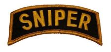 US ARMY UNOFFICIAL SNIPER TAB ROCKER PATCH VETERAN BLACK GOLD picture