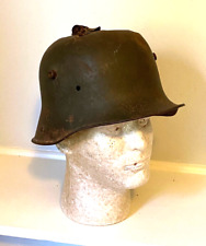 WWI Imperial German M16 Stahlhelm Helmet - Battle Damaged Original picture
