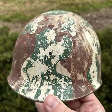ORIGINAL WWII Post-WW2 US M1 Helmet Camouflage Liner - Indiana CD Police picture