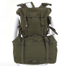 US M1945 Canvas Haversack 3-Piece Set, Olive Green, Dual Compartments