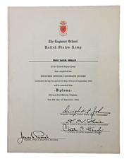 1944 WWII US Army Engineer School Officer Candiate Course Diploma Fort Belvoir