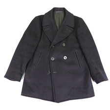 Vintage US Navy Jacket 42 Black Wool Pea Coat 40s 50s N140 Naval Clothing Depot