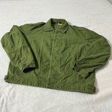 Swedish Army Jacket Olive Green Size FV 54 FCS Dbl Elbows Chore Coat Workwear